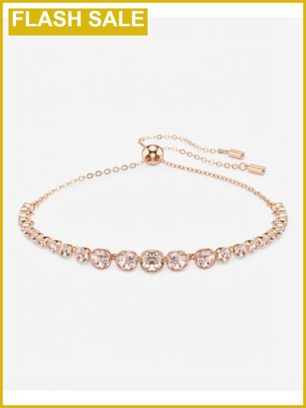 Swarovski Emily Tennis Bracelet Graduated Round Crystals Rose Gold-Tone